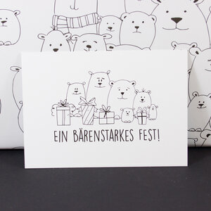 Postkarte "Ein bärenstarkes Fest" - Bow & Hummingbird