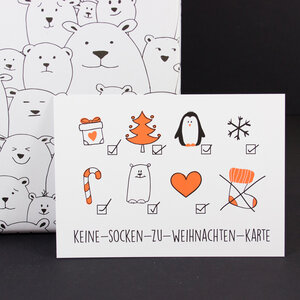 Postkarte "Keine-Socken-Karte" - Bow & Hummingbird