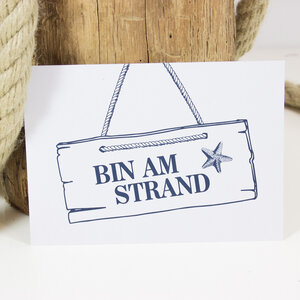 Postkarte "Bin am Strand" - Bow & Hummingbird
