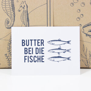 Postkarte "Butter bei die Fische" - Bow & Hummingbird