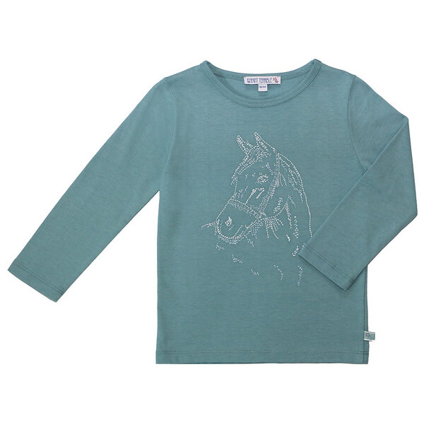 Kinder Langarm-shirt Pferdekopf