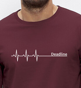 Deadline Langarm T-Shirt / Burgundy braun - Picopoc