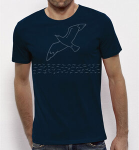 Möwe / Möwen T-Shirt für Männer in Navy / Dunkelblau - Picopoc