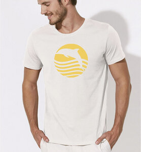  T-Shirt Delfin / Sonnenaufgang mit Delphin in weiss - Picopoc