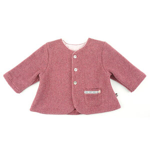 Romantische Babyjacke (kastanien-rot) mit Tasche (555110) - carl&lina