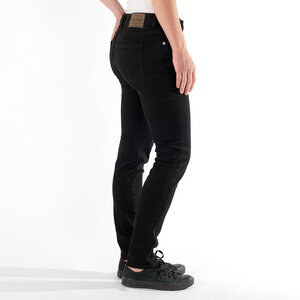 schwarze Jeans SLIMMY BLACK, schmales Bein, mittelhoher Bund, Bio-Baumwolle - fairjeans