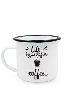 Enamel Cup | Emaille Becher, Kaffeetasse, Retro Tasse (After Coffee) - heyholi