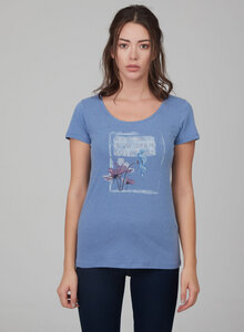 T-shirt aus Bio-Baumwolle mit Blumenprint - ORGANICATION