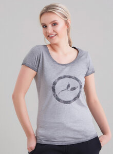 Damen Garment Dyed T-Shirt vorne mit Logo-Druck - ORGANICATION