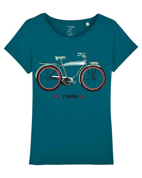 Damen Kurzarm Girlie T-Shirt Kunstradfahren-Piktogramm freestyle Radsport cycle 
