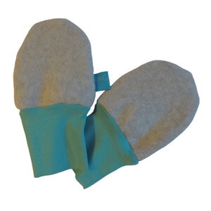 Baby Fleece-Handschuhe hellgrau/mint - bingabonga