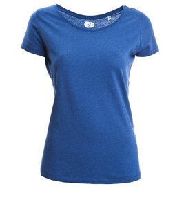Basic T-Shirt mit weitem U-Ausschnitt - Sissi meliert - aus Bio-Baumwolle - glore Basics
