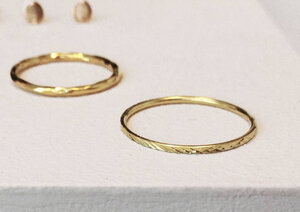 Schmaler Ring - Facettenschliff - 925er Sterling Silber gold - LUXAA