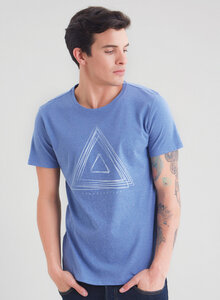Kurzarm T-Shirt vorne mit Dreieck-Print aus Bio-Baumwolle - ORGANICATION