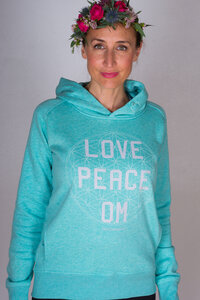 Yoga Hoodie LOVE PEACE OM & Blume des Lebens - YogiCompany