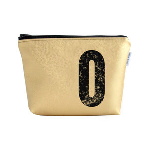 Kulturtasche und Kosmetiktasche personalisiert mit Monogramm GOLD - renna deluxe