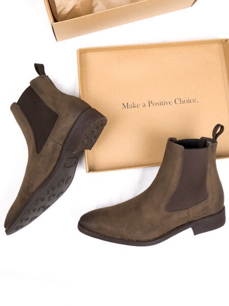 Vegane Chelsea Boots Herren Schwarz Braun Italienisch