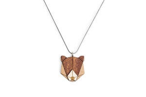 Halskette Bear | Kette mit Anhänger aus Holz | Tier Motiv | Bear - BeWooden