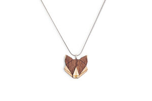 Halskette Fuchs | Kette mit Anhänger aus Holz - BeWooden
