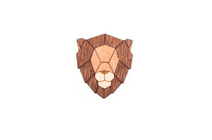 Brosche aus Holz | Löwe Motiv - "Lion Brooch" | Mode Schmuck - BeWooden