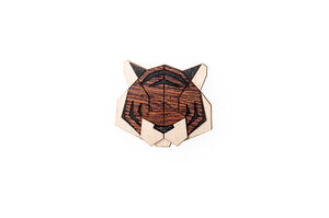 Brosche aus Holz - Tiger | Mode Schmuck - BeWooden