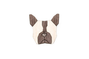 Brosche aus Holz "French Bulldog" | Mode Schmuck - BeWooden