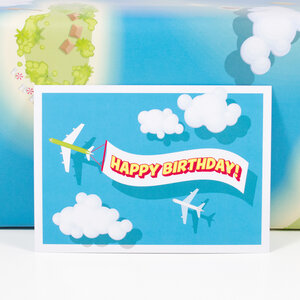 Postkarte Happy Birthday - Bow & Hummingbird