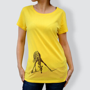 Damen T-Shirt, "In der Savanne", Gelb - little kiwi
