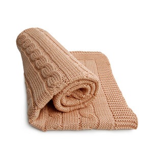 Babydecke Strickdecke Erstlingsdecke Baumwolle Zopfmuster 90x90cm - RELAXFAIR
