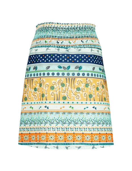 Phagun Sommerrock Baumwolle - Ethnisch Design Mit Tunnelzug