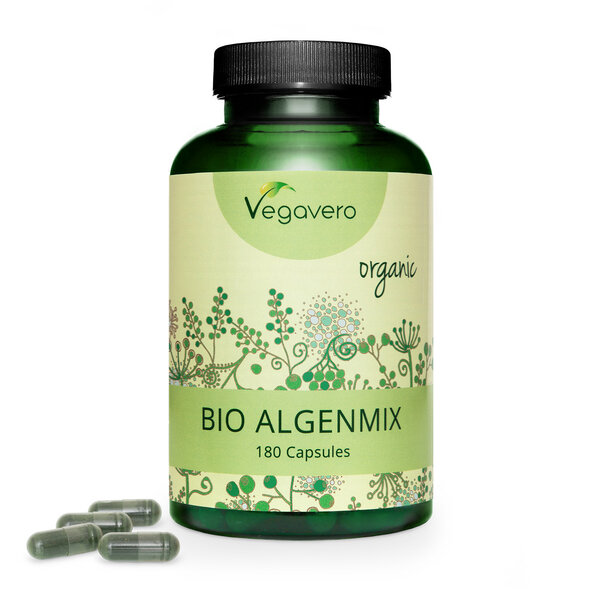 Vegavero Bio Spirulina Chlorella Jod Kelp Kapseln Algenmix Avocadostore 0803