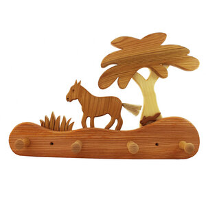 Kindergarderobe aus Holz | Pferdchen - Mitienda Shop