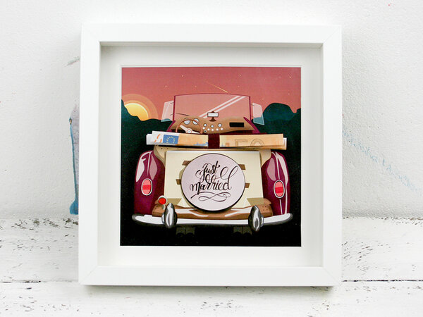 Printe Geldgeschenk Just Married Oldtimer Print Avocadostore