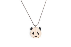 Halskette Panda | Kette mit Anhänger aus Holz | Tier Motiv | Panda - BeWooden