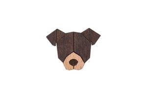 Brosche aus Holz "Pit Bull Terrier | Mode Schmuck - BeWooden