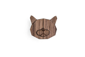 Brosche aus Holz "British Cat"| Mode Schmuck - BeWooden