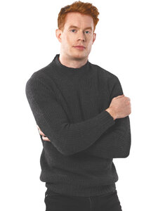Recycled Slouch Mockneck Charcoal Knit Herren - Will's Vegan Shop