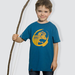 Kinder T-Shirt, "Dino", Blau - little kiwi