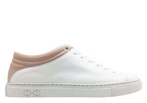 Sneaker aus Leder "nat-2 Sleek Low white rose" in weiß und rosa - nat-2