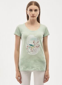 T-Shirt aus Bio-Baumwolle mit Vogel-Print - ORGANICATION