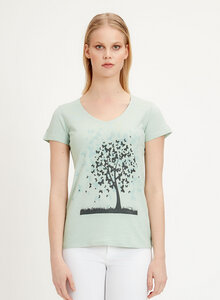 T-Shirt aus Bio-Baumwolle mit Baum-Print - ORGANICATION