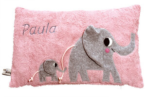Personalisierte Kuschelkissen "Elefanten" mit ihrem Eigenen Wunschname - Pat und Patty