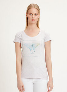 Garment Dyed T-Shirt aus Bio-Baumwolle mit Schmetterling-Print - ORGANICATION