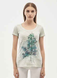 Garment Dyed T-Shirt aus Bio-Baumwolle mit Baum-Print - ORGANICATION