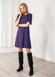 Kurzes Kleid Leinen grau oder blau schlicht - SinWeaver alternative fashion