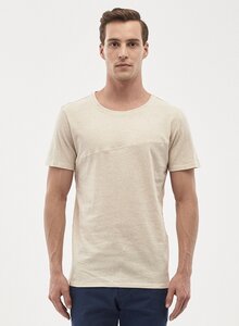 T-Shirt aus Leinen Bio-Baumwolle Mix mit asymmetrischem Schnitt - ORGANICATION