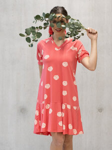 Damen Kleid aus Eukalyptus Faser "Clara" rosa mit Allover print - CORA happywear