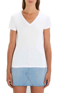 Damen Bio T-Shirt mit V Ausschnitt. Basic V Neck Shirt Baumwolle (Bio) - YTWOO