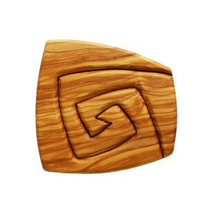 Topfuntersetzer aus Holz 2-teilig | Spiralform eckig - Mitienda Shop