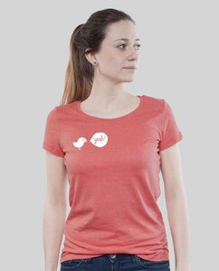 Lowcut Shirt Women Coral 'Birdy Yeah' - SILBERFISCHER